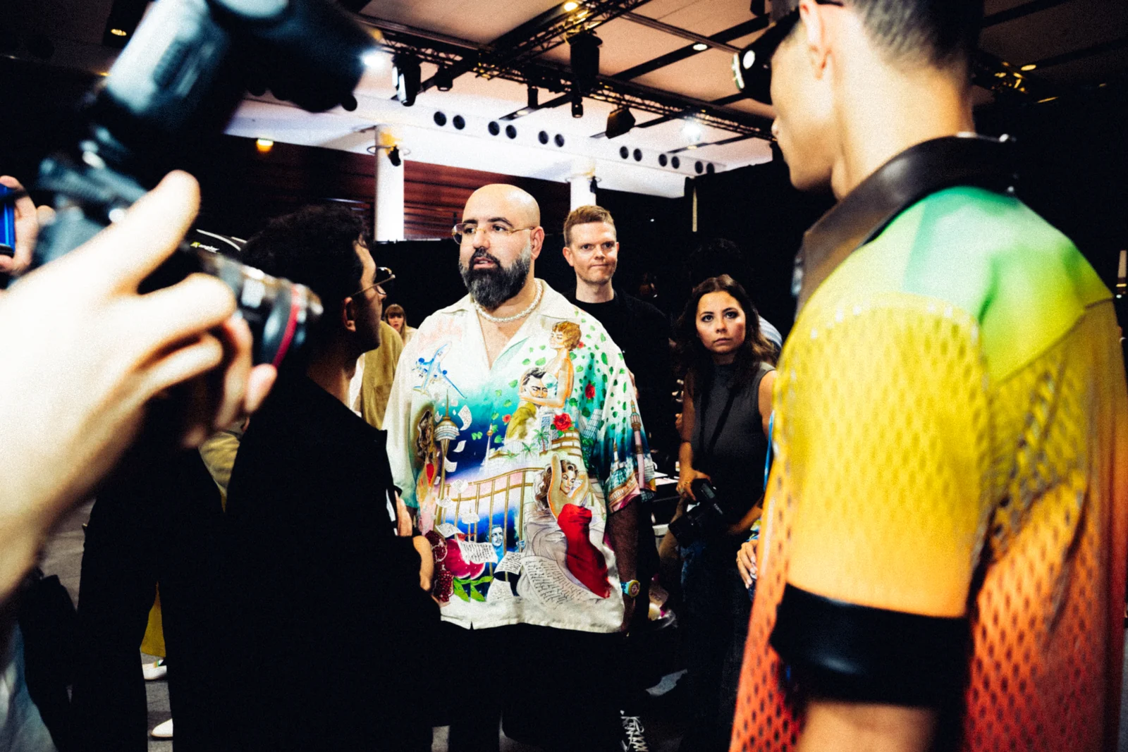 Casablanca — Models and the creative team gathered backstage
